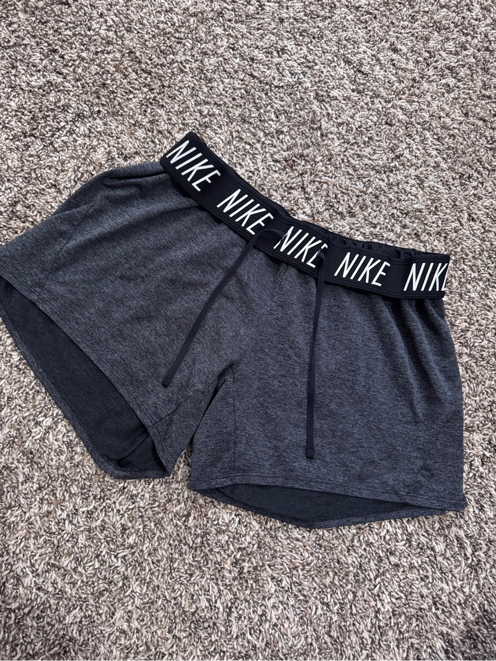 Nike Women’s Dark Charcoal Athletic Shorts with Branded Waistband
